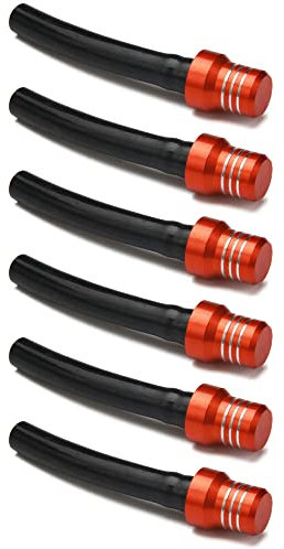 JFG RACING 6 Stück Motorrad Tankdeckel Entlüftung,Motorrad Gas Kraftstofffilter Benzintankdeckel Ventil Entlüftungsentlüftungsschlauch Schlauch Für Pit Dirt Bike ATV Off Road-Orange