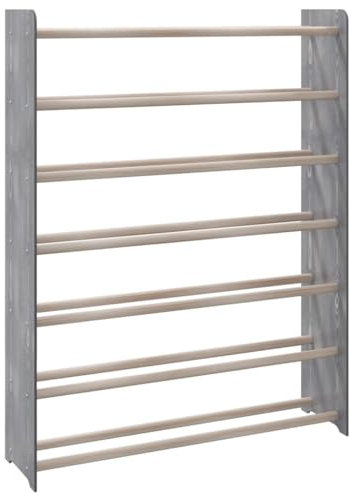 vidaXL Schuhregal Schuhschrank Schuhablage Schuhständer Schuhaufbewahrung Flurschrank Flurregal Regal Grau 90x24x117cm Holzwerkstoff