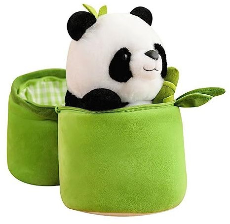 EXQUILEG Bambus-Panda Plüschtier, 25CM Bambus-Panda Plüschspielzeug, Kinder Weiche Plüschkatze Plüschtier Puppe