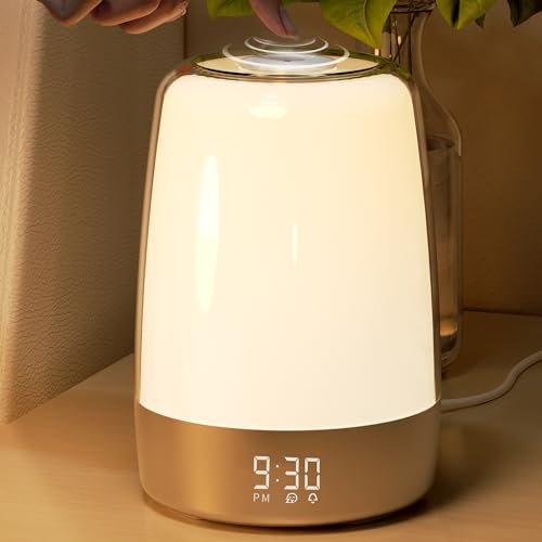 Vicsoon Touch-Wake-Up-Nachtlicht mit Sonnenaufgang-Simulationswecker, Kinderzimmerlampe für Kinder, schwere Schläfer, Schlafzimmer, Schlafhilfe, Nachtlicht, Tageslicht, 6 Farben, 5 natürliche