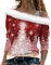Kapuzenjacke Damen Sweatshirt Damen Weihnachts Kapuzenpullover Musselin Weihnachten 3D Druck Plüsch Schulterfrei Langarm Pulli Shirt Mit Schulterriemen Xmas Fahrrad Shirt Damen (Hot Pink, XXL)