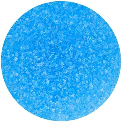 FunCakes Sugar Crystals -Blau-: Tortenstreusel, großartiger Geschmack, perfekt zum Dekorieren von Torten, Cupcake-Streuseln. 80 g.