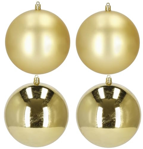 SPRINGOS Weihnachtsbaumkugeln Kunststoffkugeln Durchmesser 12 cm 4 Stück Christbaumkugeln Weihnachtsbaumschmuck
