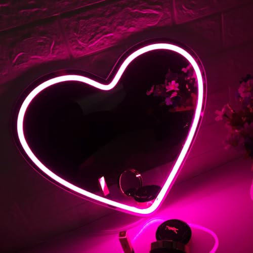 Selfie Home Ästhetik Dekorativer Spiegel LED Neonlicht Energieeinsparung Einfach zu verwenden Sicherheitslicht Verwenden USB Stecker In Gebrauch Für Mehrfache Anlässe Hochzeit Geburtstagsgeschenke
