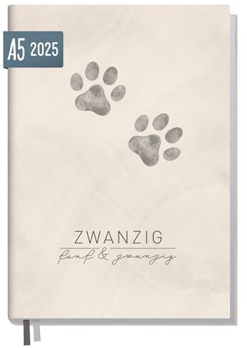 Häfft® Chäff-Timer Classic Kalender 2025 A5 Paws Buchkalender, Terminplaner, Terminkalender, Wochenplaner für 12 Monate: Jan. 2025 bis Dez. 2025 - nachhaltig & klimafreundlich