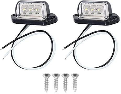 veorly Number Plate Lights Led License Plate Light Rear Lamps Universal 12v 24v For Car Trailer Vehicle Truck Ute Van Caravan Lorry Boat