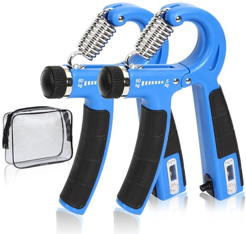 Hand Grip, Grip Musculation, Hand Grip Musculation, Hand gripper Résistance Réglable 11-132Lbs (5-60kg), Pince de Musculation Antidérapante, pour Athlètes et Exercices de Récupération de la Main