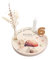 Nord-Kind® personalisierter Geburtstagsteller aus Holz mit Kerzen, Vase & Zahlen [20cm Ø]| Geburtstagsteller Holz | Geburtstagsteller personalisiert | Kerzenteller Geburtstag Kinder | Fee 1