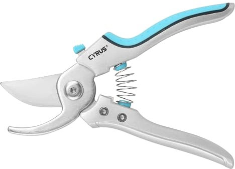 CYRUS Gartenschere,20cm Baumschere mit Aluminium-Griff & Bypass-Kante zum Schneiden von Ästen und Zweigen mit einem Durchmesser von bis zu 24 mm, Zum Schneiden von Gartenästen und Topfpflanzen (00317)