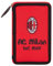 AC Milan - Trousse avec 3 Compartiments et matériaux intérieurs, Porte-Stylo, Crayons en Polyester, Rouge, Rouge, Fonctionnel
