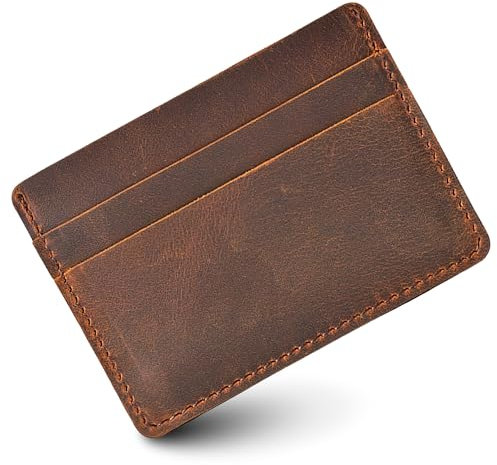 Generico Porta Carte Uomo in Vera Pelle - Portafoglio Uomo Slim, Sottile per Porta Tessere Donna, Portafoglio Donna Piccolo, Porta Carte di Credito Donna, Wallet Ha Design Mini e Elegante, Minimal.