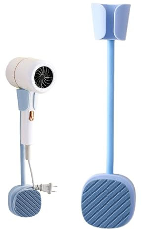 Fravsiu Supporto per asciugacapelli, per bagno, organizzatore di supporto per asciugacapelli, organizer per asciugacapelli, regolabile, 360 gradi, con avvolgicavo per capelli