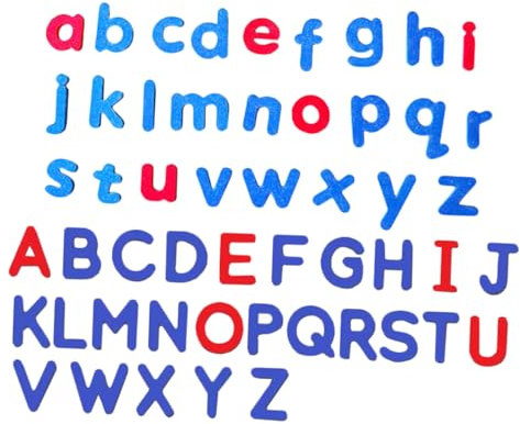 HONMEET Alphabet Magnete 52 Stück Groß Und Kleinbuchstaben Magnete Kühlschrankmagnete Für Kinder Lernspiel Magnetische Buchstaben Zum Befestigen Von Notizen Und Fotos