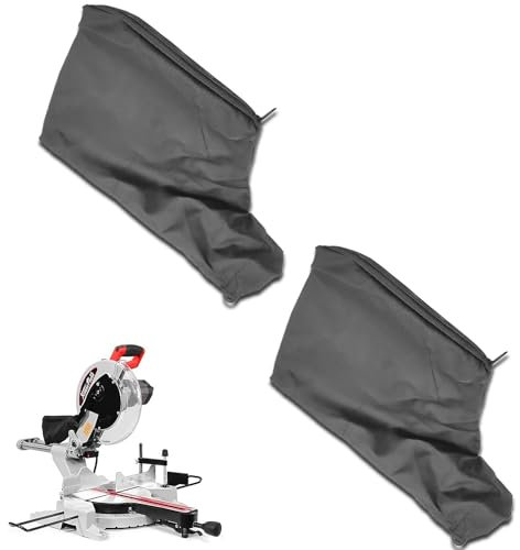 2 Pcs Dust Bag for Model Miter Saw with Zipper & Wire Stand for Easy Disposal of Dust Inside, Belt Sander Parts Anti-dust Cover Bag (Black)