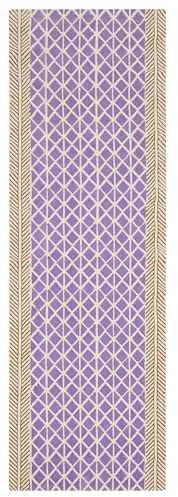 CASAVANI Wohnzimmerteppich 2x3 Kleiner Kelim Dhurrie lila gestreift dick 0,19 Zoll Flachgewebe waschbarer Baumwollteppich Indoor Outdoor Teppiche für Küche, Fußmatte