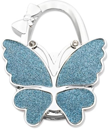 Gancho para bolsas de mesa, colgador para bolsas de mesa, colgador para bolsas plegable antideslizante, gancho para bolsas plegable antideslizante, para escritorio, restaurante (azul)