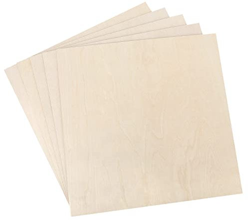ToCome 5mm Sperrholz 400x400x5mm Linde Sperrholzplatte Laserfähig Linden Holzplatte Plywood 5mm Holz für Laser (9 Stück)