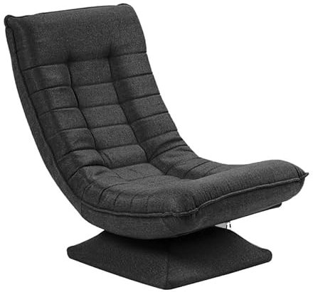 Swivel Floor Gaming Chair, Folding Swing Chair 360-Degree Rotatable With Adjustable Comfortable Backrest, 5-Fold Lazy Sofa recliner For Home & Living Room (Grey)