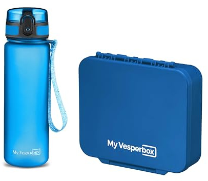 My Vesperbox Liv Set – Brotdose & 500ml Trinkflasche für Kinder – auslaufsicher & BPA-frei – Lunchbox für Schule & Kindergarten - Bento Box Set - Made in Germany