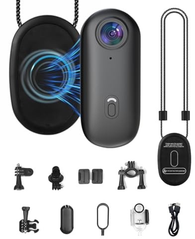 Sueirn Body Camera 1080P, WIFI Action Camera, Mini Body Cameras with Audio And Video, Pov Camera with APP Cotrol, Wearable Worn Body Cam with Waterproof Clip for Sports, Bike,Travel(64GB)
