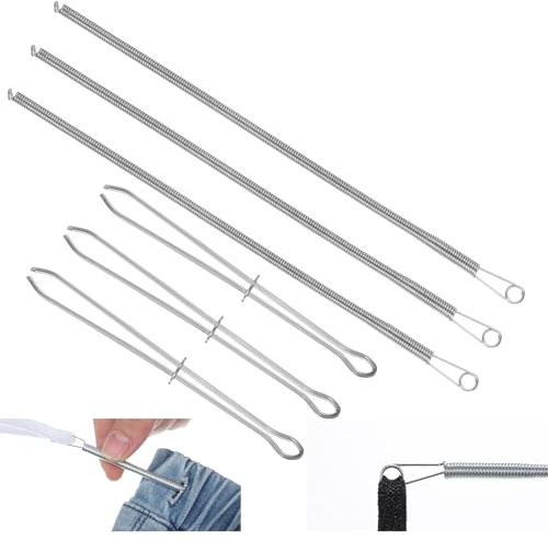 6 Stück Durchziehnadel, Kordelzug Fangnadel, Flexibles Feder Nadeleinfädler, DIY Kordel Einfädelhilfe Clip, Einfädler für Kordelzüge - Ideal für Sportbekleidung und Heimwerkerprojekte