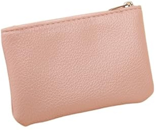 DHYUACN Münztasche 3 Stücke Frauen Kleine Geldbörse for Damen Reißverschluss Kartengeldbeutel Schlüsselaufbewahrungstasche PU Kurze Brieftasche Weibliche(Pink)