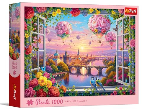 Trefl - Puzzle 1000 Teile, EIN Hauch von Liebe, Die blumige Stadtlandschaft
