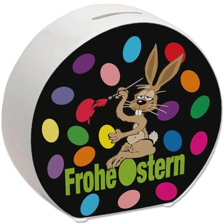 speecheese Spardose Osterhase mit Spruch: Frohe Ostern lustige Ostern | dekorativ für Sammler und Familie