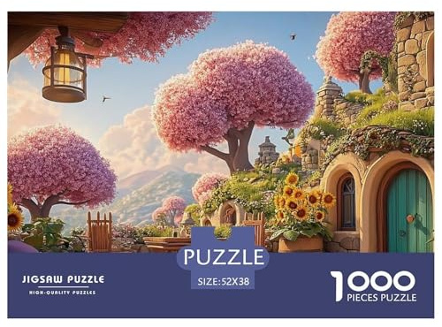 Sunny Terrace with Wooden Chairs 1000 Pcs Ökopapier Puzzle Magical City Stressabbau Kreatives Spiel Puzzles Als Wohnaccessoires 52x38cm/1000pcs
