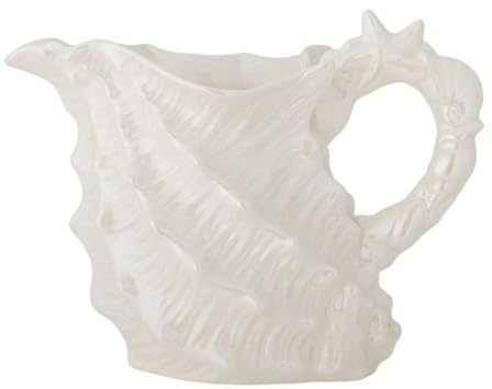 Bloomingville Krug SHELLIE Weiß Muschelform Kanne 1 Liter Geschirr Kanne
