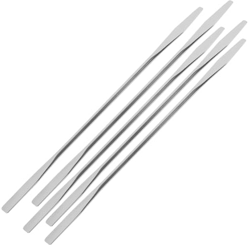 Ciieeo Stainless Steel Makeup Mixing Rods 5Pcs 15Cm Cosmetic Stirring Sticks for Foundation Blush Eyeshadow Nail Polish Mixing Tools for Nail Techs and Manicure Use