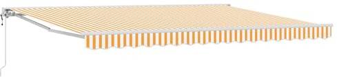 vidaXL Elektrische ausziehbare Markise Orange 5 x 3 m, Garten und Terrasse, rechteckige, Moderne, ausziehbare Markise, Perfekter Sonnenschutz, platzsparend, Polyesterstoff
