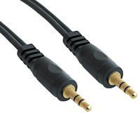 World of Data - 3.5mm Jack Cable - / 24k Gold Plated/Audio/Stereo/Male to Male / 15m Length/BLACK Coloured