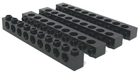 Lego Technic Perforated Beams 10 Knobs / 9 Holes / Pack of 4, Black