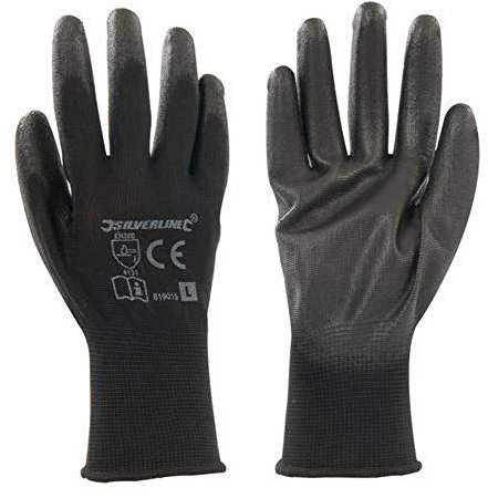 Silverline 885924 Schwarze Arbeitshandschuhe M