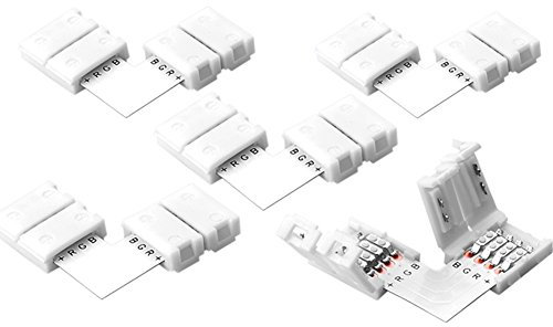 Sienoc 5pk Eckverbinder L- Form Verbindung Schnellverbinder Adapter LED SMD RGB 5050 Strip