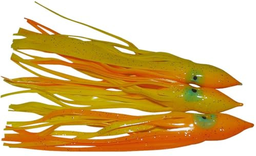 Dieter Eisele Leucht Oktopusse - 3 Gummiköder, Länge:15cm, Farbe:gelb/orange