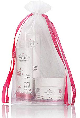 D.VINITY Soft Care. Routine für empfindliches Haar ohne Sulfate und Parabene. Haarpflege-Geschenkset für Frauen mit Shampoo, Maske und Conditioner. Professionelle Behandlung mit Keratin und Mandelöl