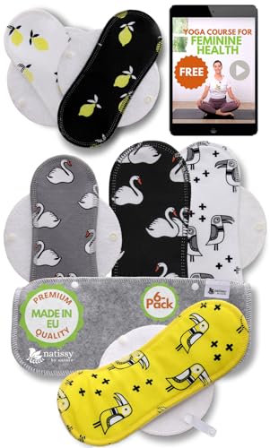Waschbare Binden bio Baumwolle; 6-Pack (Größe S+M) MINI Stoffbinden waschbar MADE IN EU; wiederverwendbare Binden Waschbar; Waschbare Stoffbinden für Menstruation; Baumwollbinden Damenbinden waschbar
