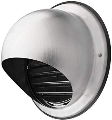 calimaero® KWG Rejilla de Ventilación de Acero Inoxidable 125mm, Redonda Rejilla de Extracción de Aire con Pantalla Incorporada, Muy Resistente a La Intemperie, Tapa Exterior de la Campana Extractora