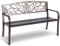 GOPLUS Gartenbank Metall, 2-3 Personen Sitzbank Outdoor, Parkbank Antik, Terrassenbank mit Rücklehne und Armlehne, Sitzbank Garten Balkon Terrassen (Bronze, 280kg Tragkraft)