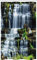 ABAKUHAUS Tropisch Schmaler Duschvorhang, Wasserfall Jungle Rural, Badezimmer Deko Set aus Stoff mit Haken, 120 x 180 cm, Grün Weiß