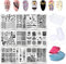 Biutee 12 PCS Round nail art Kit,nail art tools,Geometric Patterns Nail Template for Nail Salon Designs Nail Image Stamp Plates Manicure Templates Nail Art Tools（12PCS）