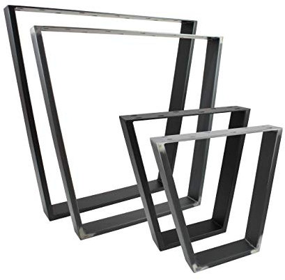 Natural Goods Berlin 2X Design Tischkufen viele Modelle Metall Tischbeine, Tischgestell aus Stahl, geneigt, Trapez, Esstisch, Schreibtisch, Couchtisch, Bank (H43cm, Industrial)