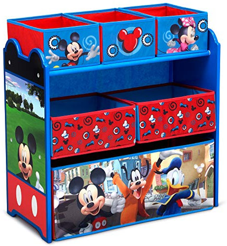 Delta Children Disney Mickey Mouse 6 Bin Design and Store Toy Organizer