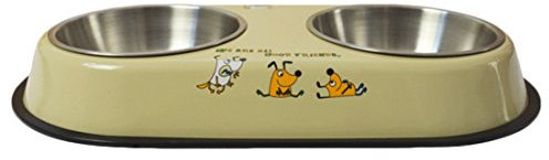 Chenzinan Outward Hound Fun Feeder Dog Bowls Slow Feed,Dog Food Bowl Dog Pot Cat Bowl Cat Food Pet Bowl Double Bowl Pet Supplies (Color : Khaki, Size : Large: 39cm long)