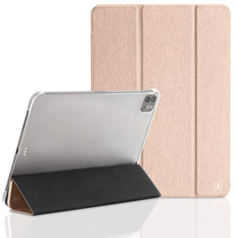 Hama Hülle für iPad Pro 2020 11 Zoll (aufklappbares Case für Apple Tablet, Schutz-Hülle mit Standfunktion, transparente Rückseite, magnetisches Cover mit Auto Wake/Sleep Funktion) rosa
