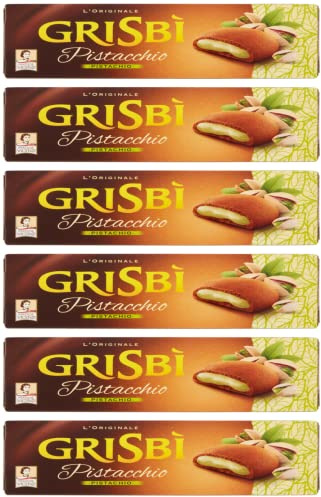 6X Matilde Vicenzi Grisbi Biscotti Pistacchio Ripieni di Crema Pistacchio Biscotti 100% Italiani 150g