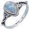 mantraroma Ring Silber Damen Regenbogen Mondstein Edelstein weiß ausgefallen verspielt