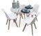 Homely - Conjunto de Comedor Tower 100 Day Cristal Mesa de Cristal Redonda de 100 cm y 4 sillas Day (Blanco)